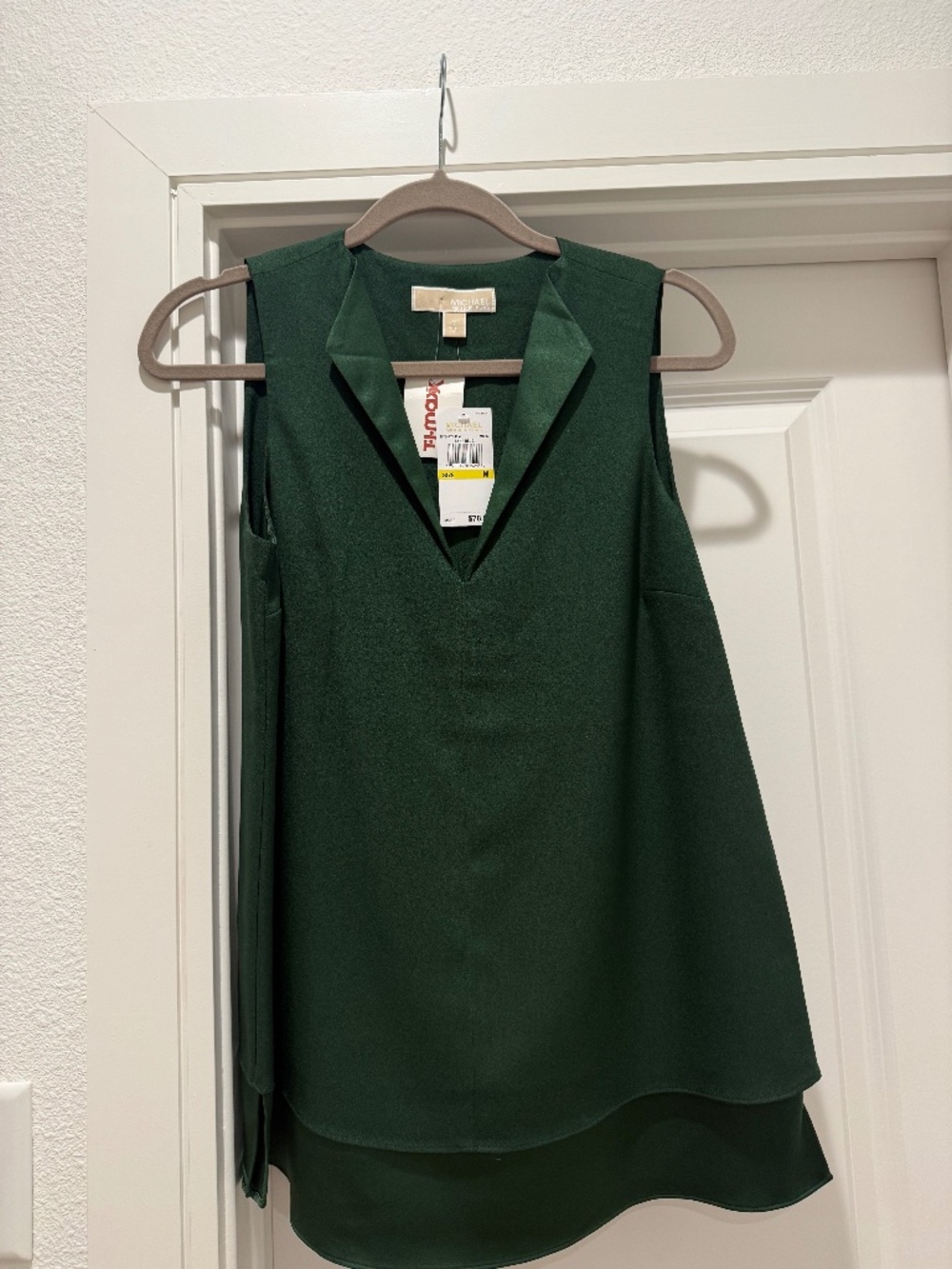 Michael Kors Sleeveless Blouse Green NWT M